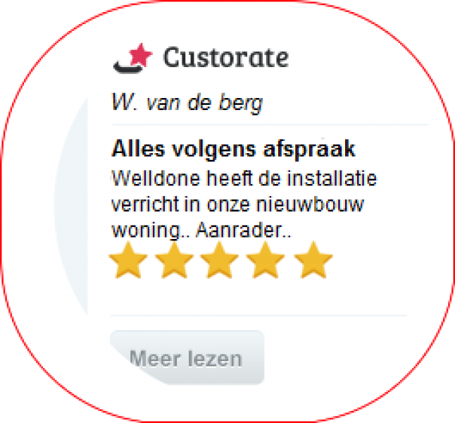 klantbeoordelingen, reviews welldone installatietechniek